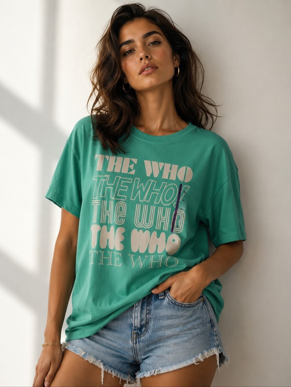 The Who Oversized Graphic Tee Green Band T Shirt Short Sleeve XL